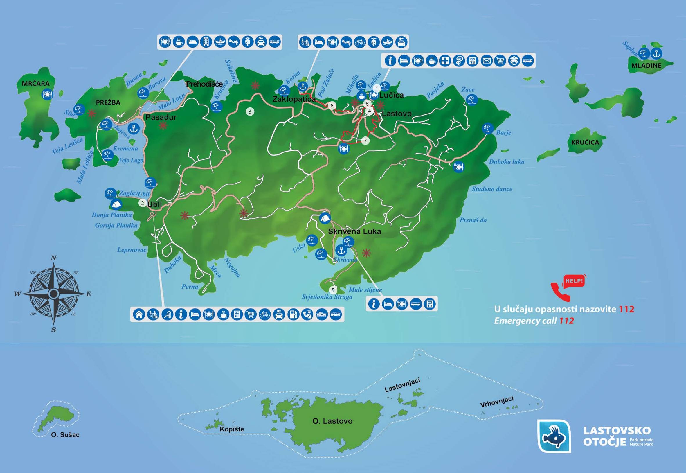 Mapa Lastova